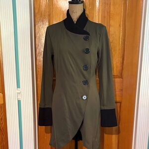Venus 6 Olive Green Women's Jacket with Black Accents